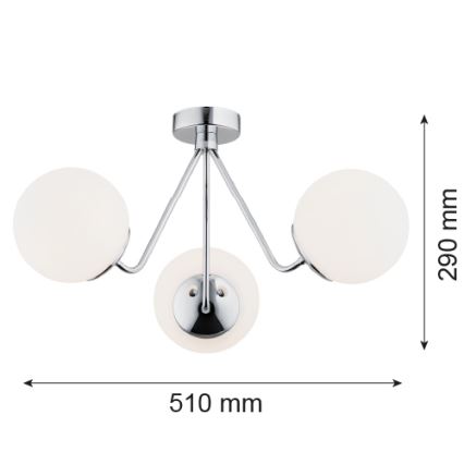 Argon 1477 - Aufsatzkronleuchter TOMAR 3xE27/15W/230V chromglänzend