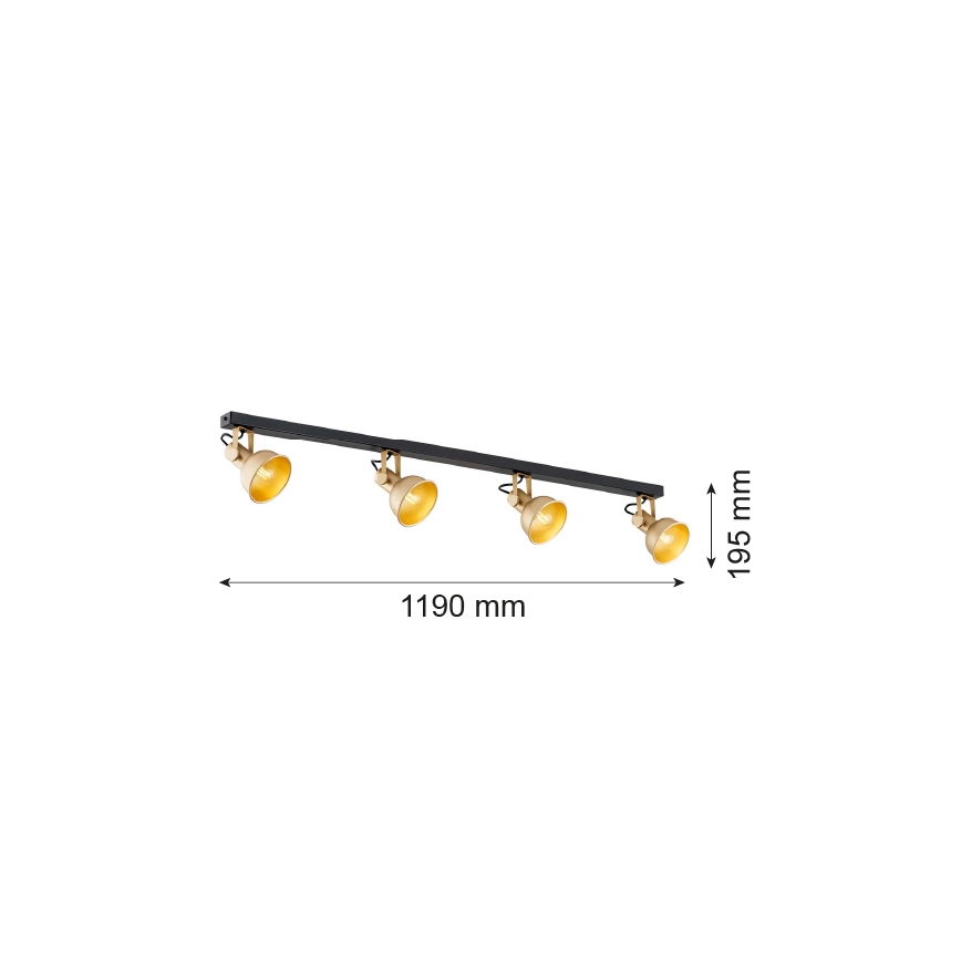 Argon 1801 - Strahler LENORA 4xE14/7W/230V golden/schwarz