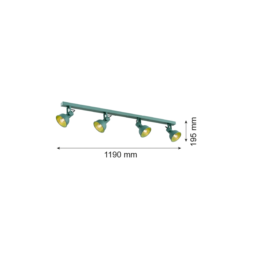 Argon 1819 - Strahler LENORA 4xE14/7W/230V grün