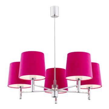 Argon 2075 - Deckenleuchte an Stange BOLZANO 5xE27/15W/230V rosa