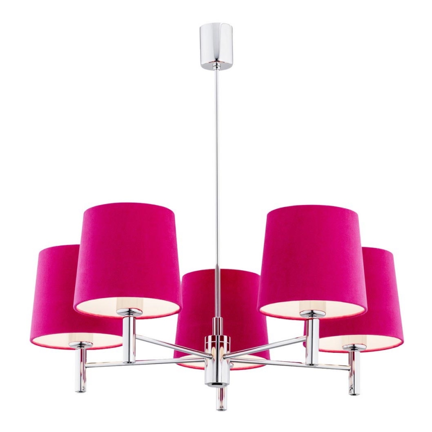 Argon 2075 - Deckenleuchte an Stange BOLZANO 5xE27/15W/230V rosa