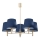 Argon 2086 - Deckenleuchte an Stange PONTE 5xE27/15W/230V Messing/Blau