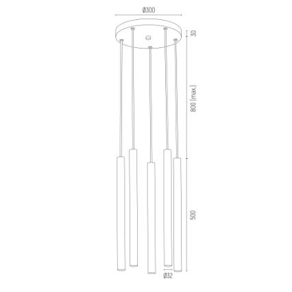 Argon 2109 - LED Hängeleuchte SICILIA 5xLED/4,5W/230V