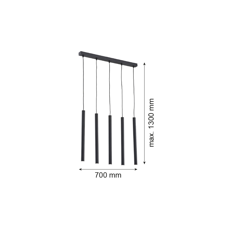 Argon 2137 - Hängeleuchte ETNA 5xG9/6W/230V schwarz