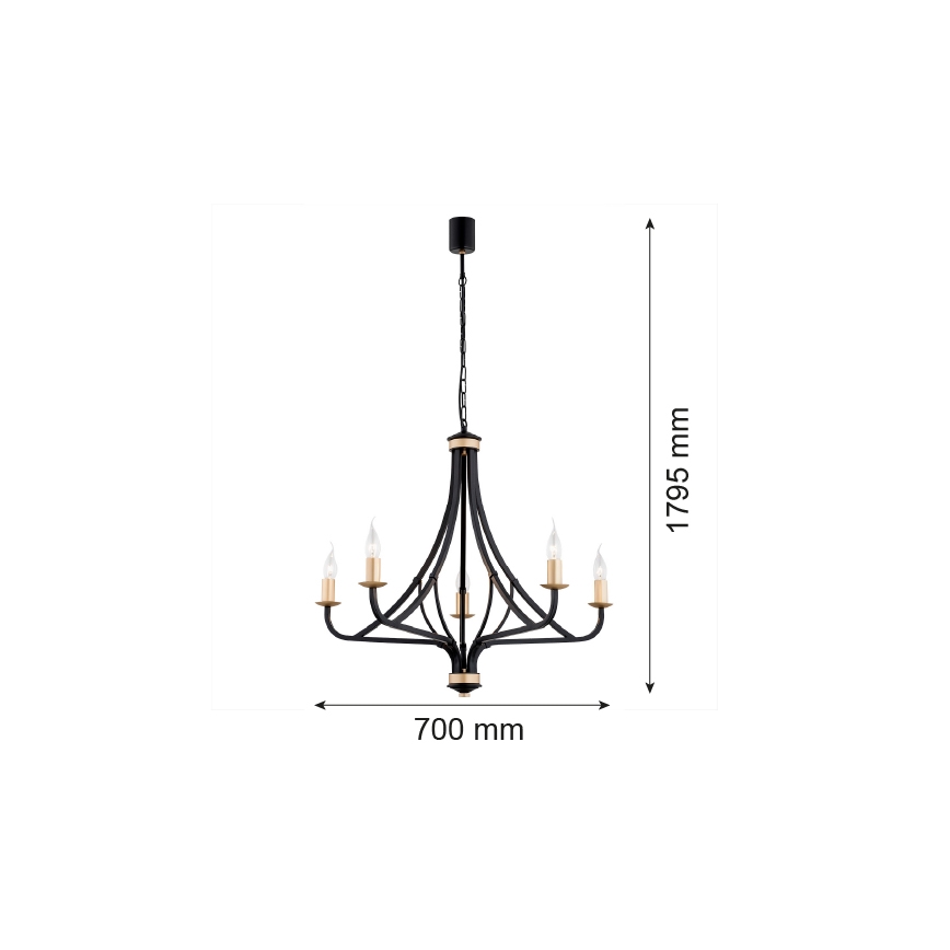 Argon 2171 - Hängeleuchte an Kette LORENZO 5xE14/7W/230V