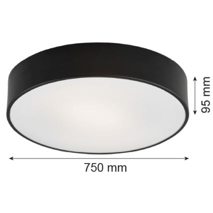 Argon 2536 - Deckenleuchte DARLING 6xE27/15W/230V Ø 75 cm schwarz