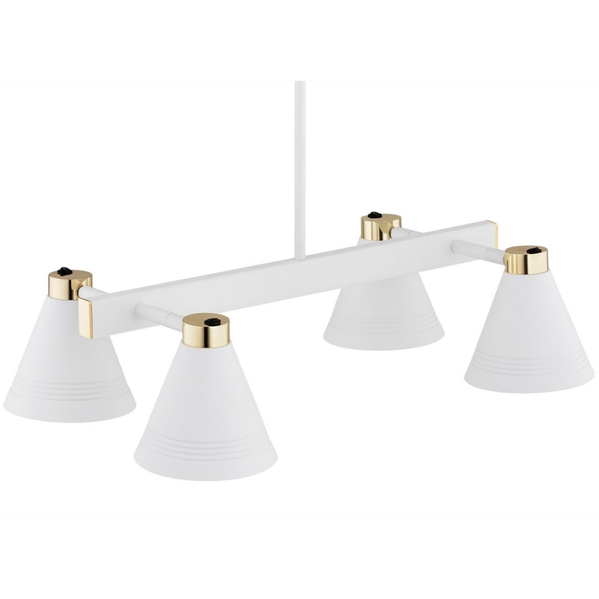 Argon 2551 - Kronleuchter an einer Stange AVALONE 6xE27/15W/230V weiß/gold