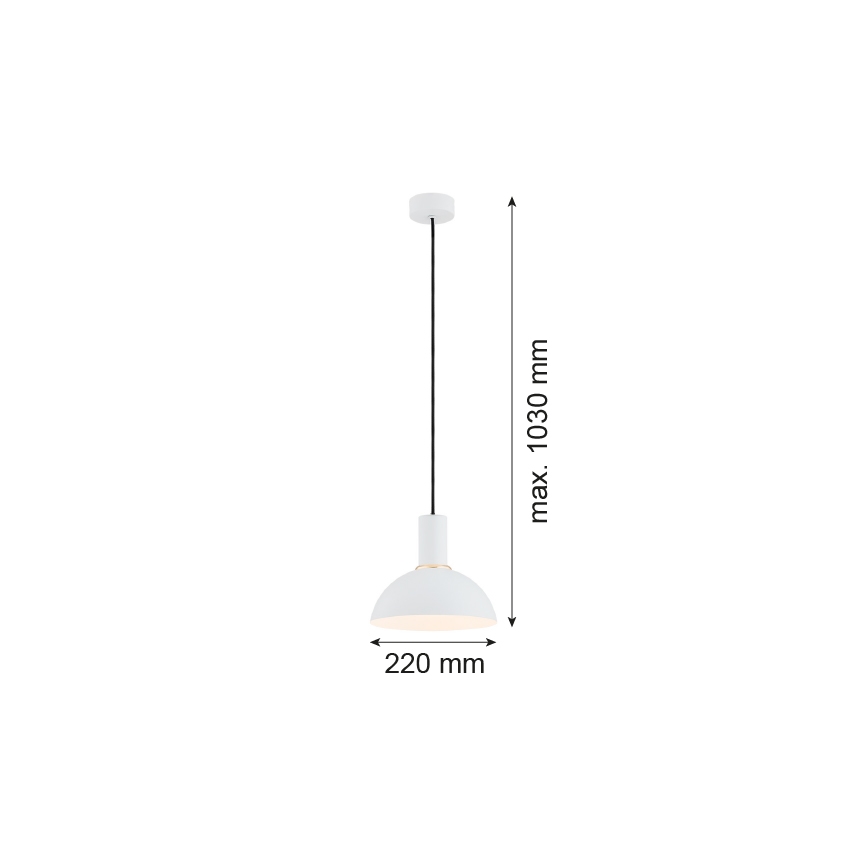 Argon 4220 - Hängeleuchte an Seil SINES 1xE27/15W/230V Ø 28 cm weiß