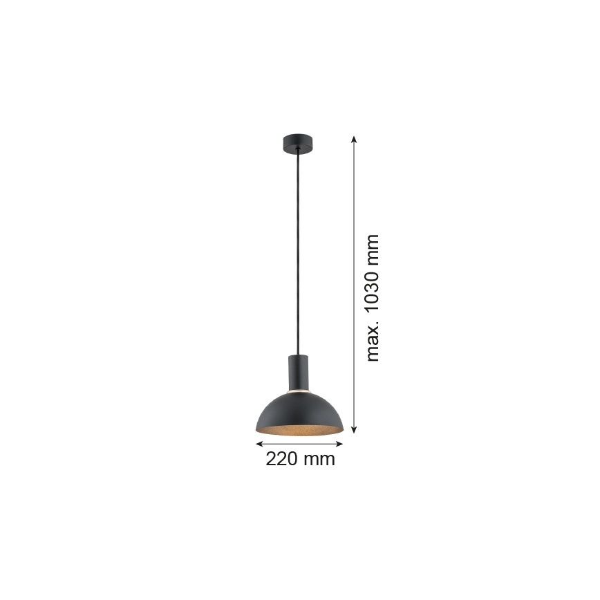 Argon 4222 - Hängeleuchte an Kabel SINES 1xE27/15W/230V Ø 28 cm schwarz