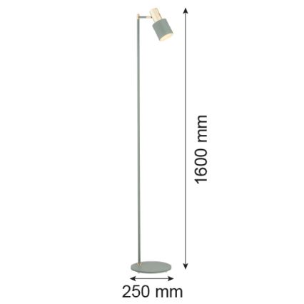 Argon 4271 - Bodenlampe DORIA 1xE27/15W/230V grün/messing