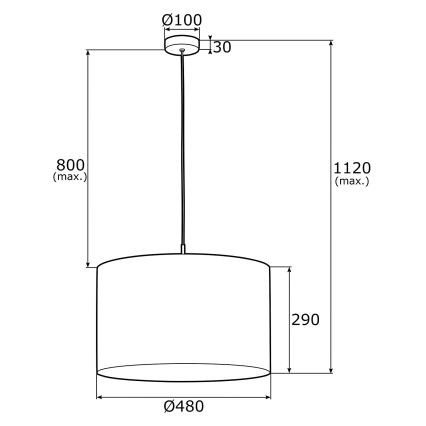 Argon 4285 - Hängeleuchte KASER 1xE27/15W/230V grau/weiß/messing