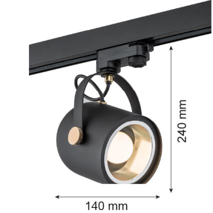 Argon 4311 - Strahler für Schienensystem NET 1xE27/15W/230V schwarz
