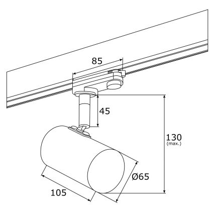 Argon 4324 - LED-Strahler für Schienensystem HAGA LED/9W/230V Messing