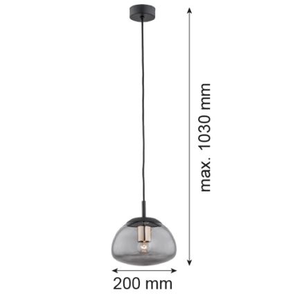 Argon 4333 - Hängeleuchte TRINI 1xE27/15W/230V schwarz