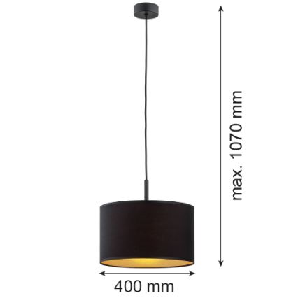 Argon 4341 - Hängeleuchte an Kabel KARIN 1xE27/15W/230V schwarz/gold