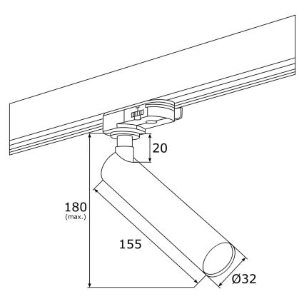 Argon 4355 - LED-Strahler für Schienensystem ELBRUS LED/4,5W/230V schwarz