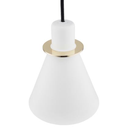 Argon 4680 - Kronleuchter an Schnur BEVERLY 1xE27/15W/230V weiß/gold