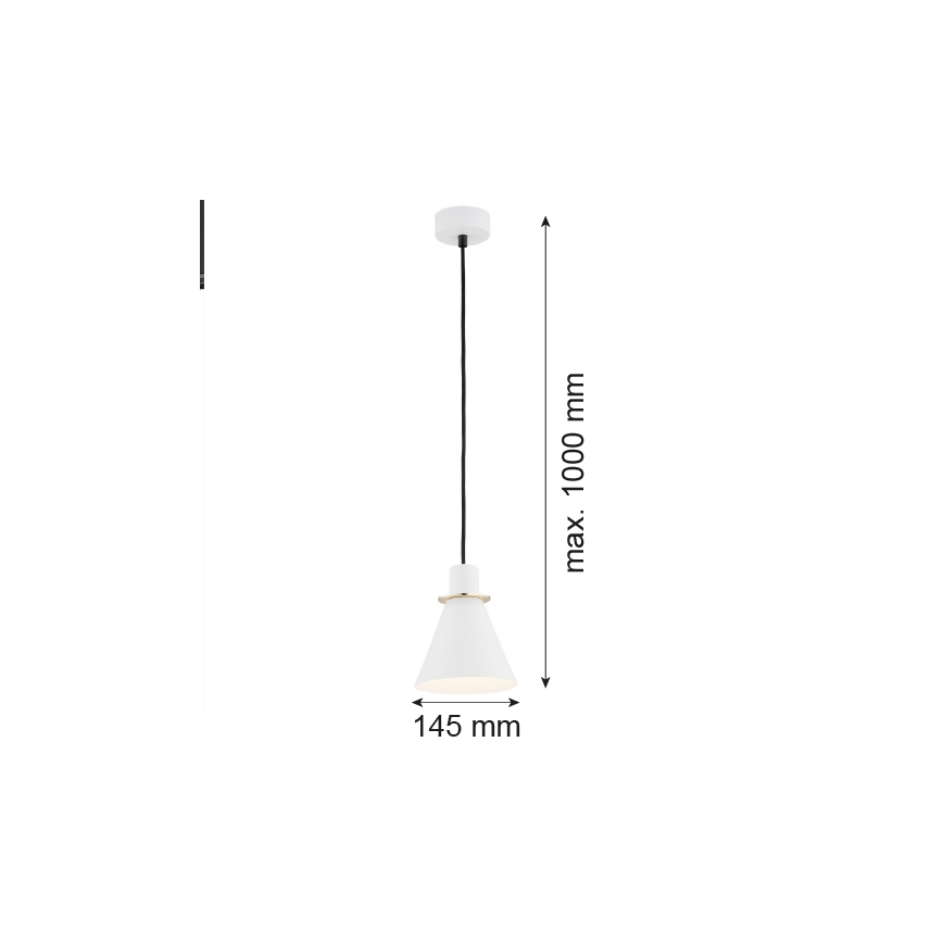 Argon 4680 - Kronleuchter an Schnur BEVERLY 1xE27/15W/230V weiß/gold