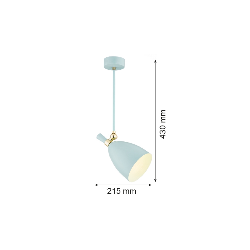 Argon 4685 - Kronleuchter an Stange CHARLOTTE 1xE27/15W/230V blau/gold