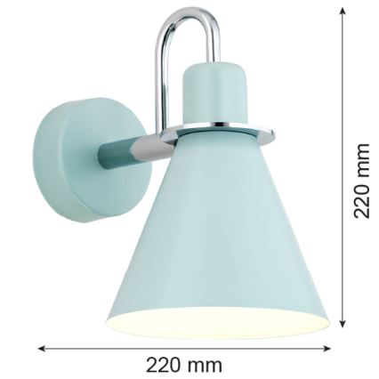 Argon 4707 - Wandleuchte BEVERLY 1xE27/15W/230V blau/chrom glänzend