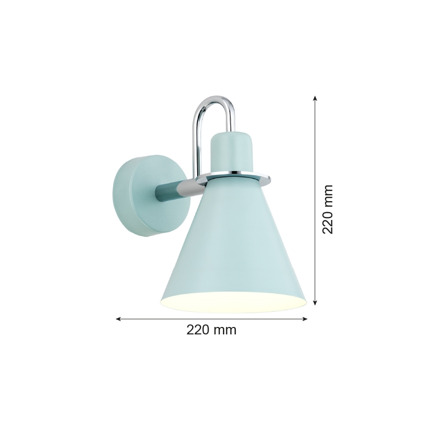 Argon 4707 - Wandleuchte BEVERLY 1xE27/15W/230V blau/chrom glänzend