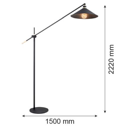 Argon 4732 - Stehlampe NASHVILLE 1xE27/15W/230V schwarz