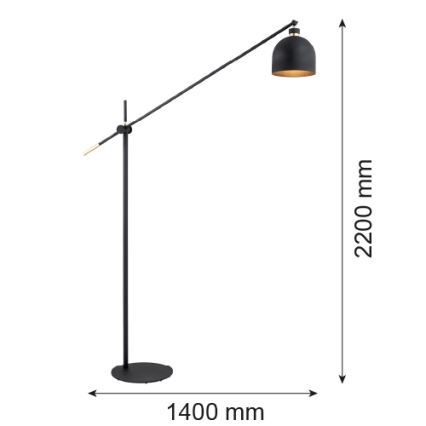 Argon 4735 - Stehlampe DETROIT 1xE27/15W/230V schwarz