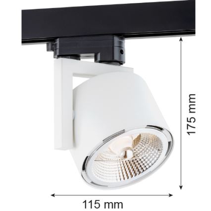 Argon 4750 - Einbauleuchte für das Schienensystem ALTO 1xGU10-AR111/12W/230V weiß