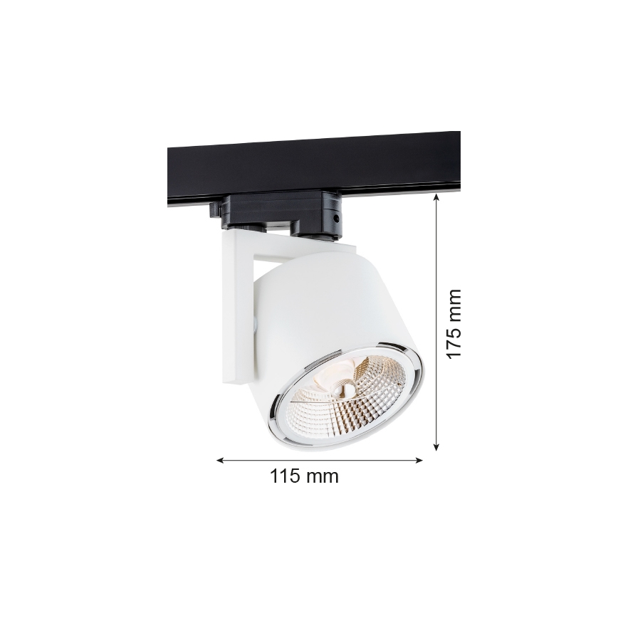 Argon 4750 - Einbauleuchte für das Schienensystem ALTO 1xGU10-AR111/12W/230V weiß