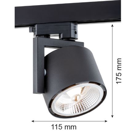 Argon 4751 - LED-Strahler für Schienensystem ALTO 1xGU10-AR111/12W/230V schwarz