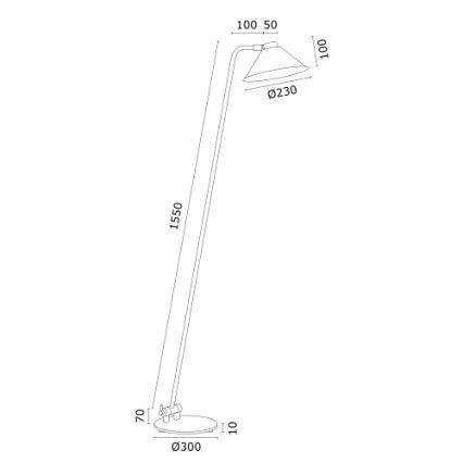 Argon 4999 - Bodenlampe GABIAN 1xE27/15W/230V schwarz