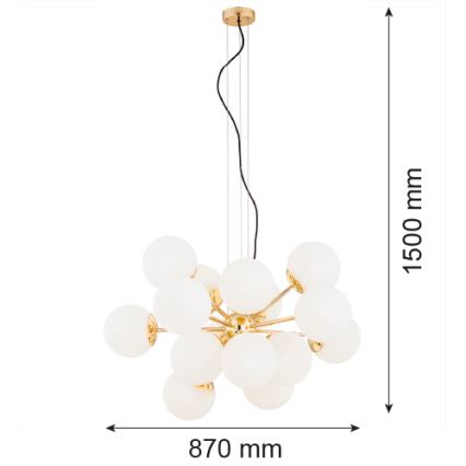 Argon 5048 - Hängeleuchte SATELITE PLUS 15xE27/15W/230V gold