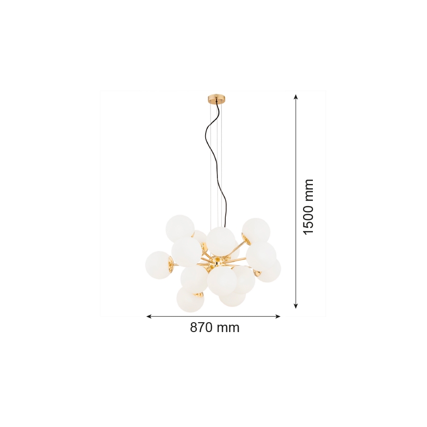 Argon 5048 - Hängeleuchte SATELITE PLUS 15xE27/15W/230V gold