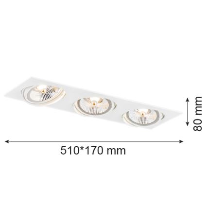 Argon 6115 - Deckenleuchte OLIMP 3xGU10-AR111/12W/230V weiß