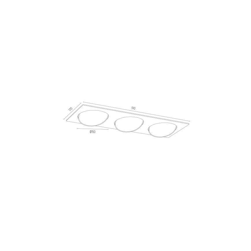 Argon 6116 BZ - Einbaubeleuchtung OLIMP 3xGU10-AR111/12W/230V schwarz