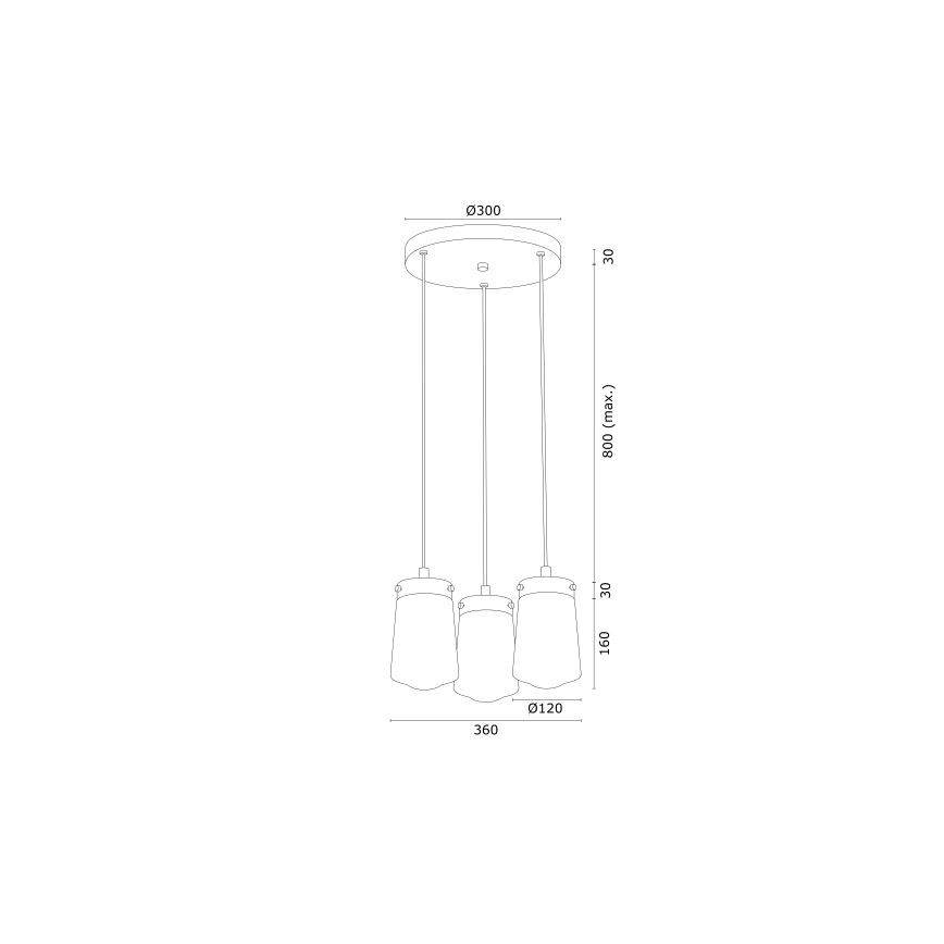 Argon 6164 - Hängeleuchte PASADENA 3xE27/15W/230V gold/weiß
