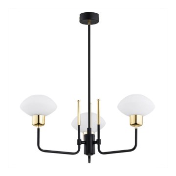Argon 6166 - Deckenleuchte an Stange RAVELLO 3xE14/15W/230V schwarz/gold