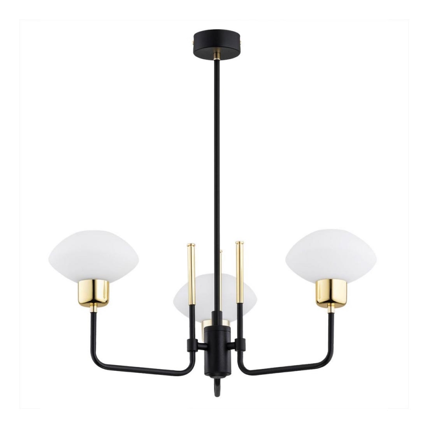 Argon 6166 - Deckenleuchte an Stange RAVELLO 3xE14/15W/230V schwarz/gold