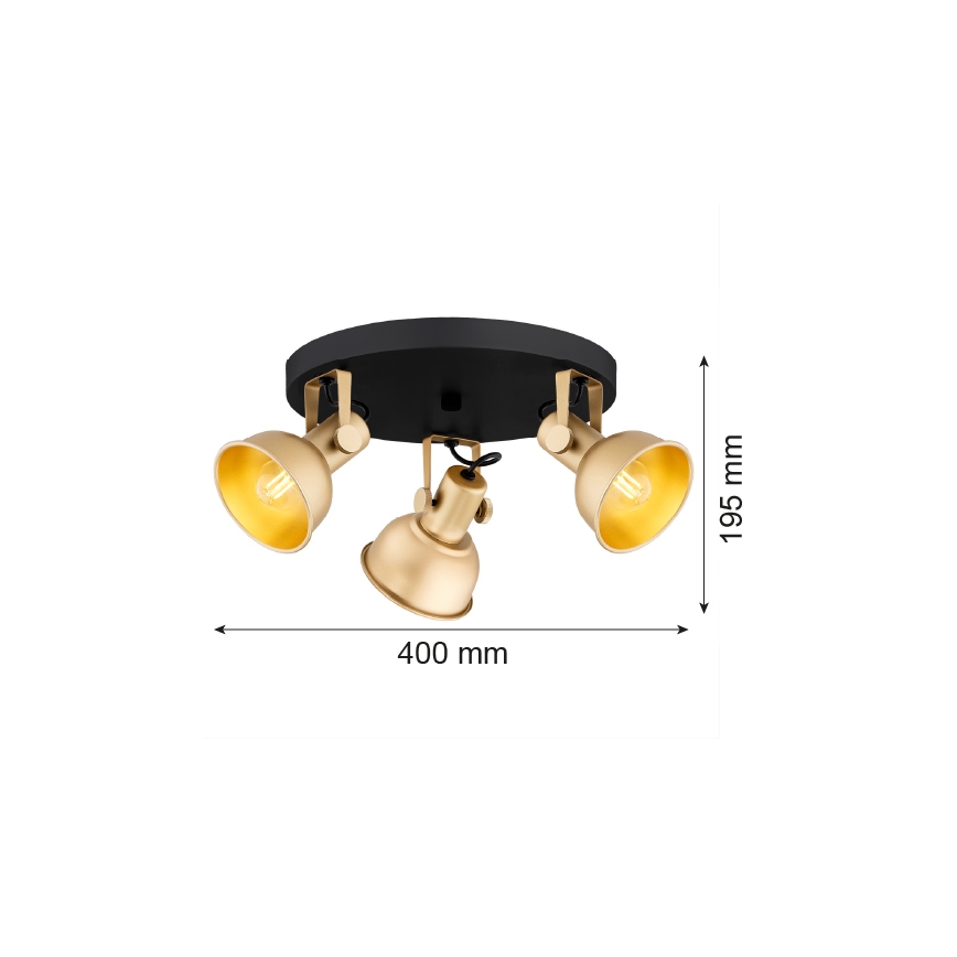 Argon 6243 - Strahler LENORA 3xE14/7W/230V golden/schwarz