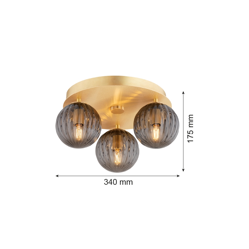 Argon 6308 - Deckenleuchte PALOMA 3xE14/7W/230V golden/schwarz
