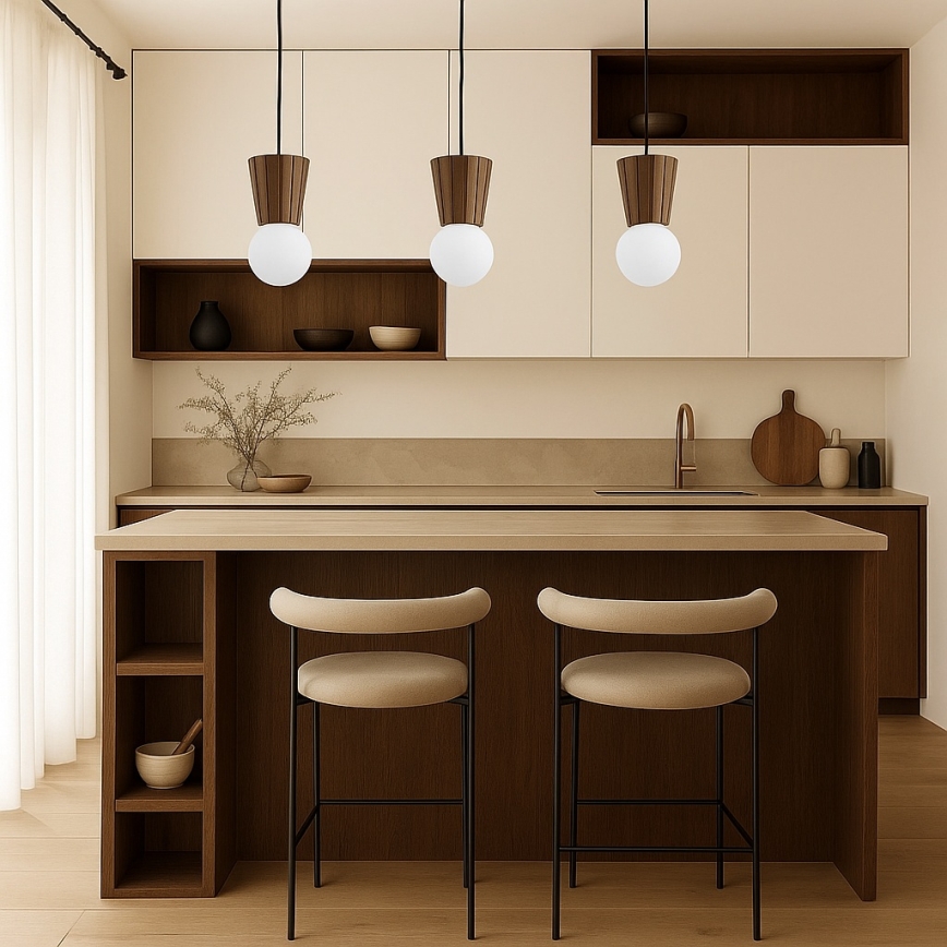 Argon 6358 - Badezimmer-Pendelleuchte an Kabel VOLANTE 3xG9/6W/230V IP44 braun