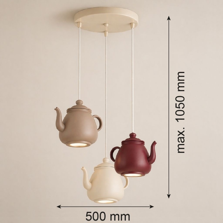 Argon 6366 - Pendelleuchte KAMAL mit Kabelabhängung 3xGU10/5W/230V