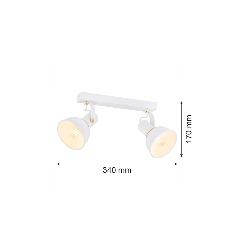 Argon 7036 - Spotlight TWIST 2xE14/7W/230V weiß/gold