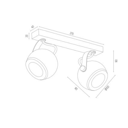 Argon 7038 - Spotlight KOS PLUS 2xGU10/5W/230V weiß/gold