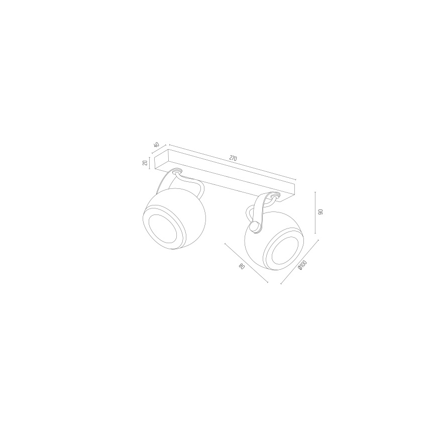 Argon 7038 - Spotlight KOS PLUS 2xGU10/5W/230V weiß/gold