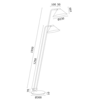 Argon 7074 - Stehleuchte GABIAN 2xE27/15W/230V weiß