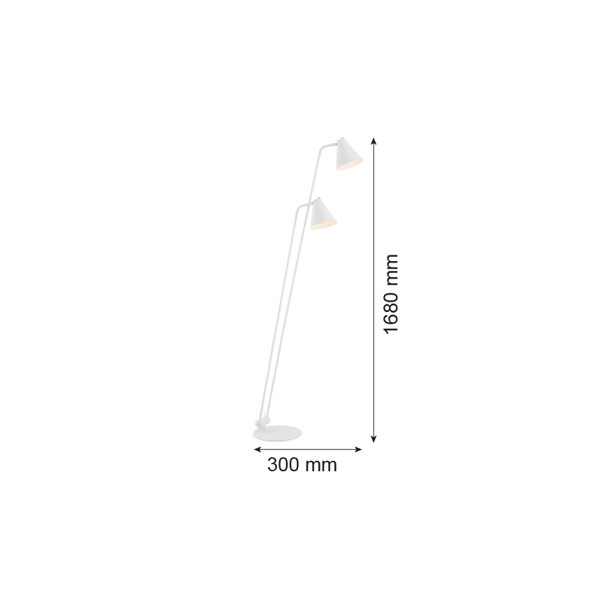 Argon 7076 - Bodenlampe AVALONE 2xE27/15W/230V weiß