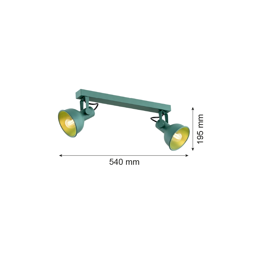 Argon 7174 - Strahler LENORA 2xE14/7W/230V grün