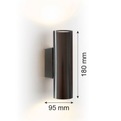 Argon 7231 - Wandleuchte MITOS PLUS 2xGU10/5W/230V schwarz