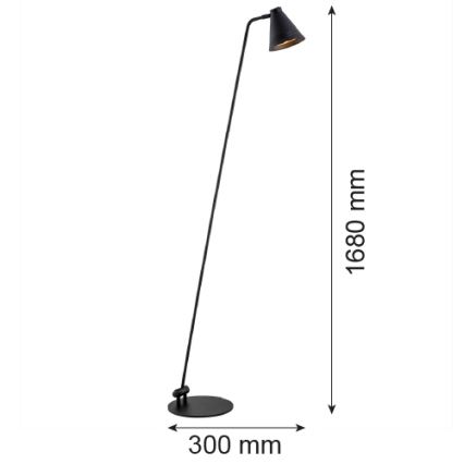 Argon 8003 - Bodenlampe AVALONE 1xE27/15W/230V schwarz